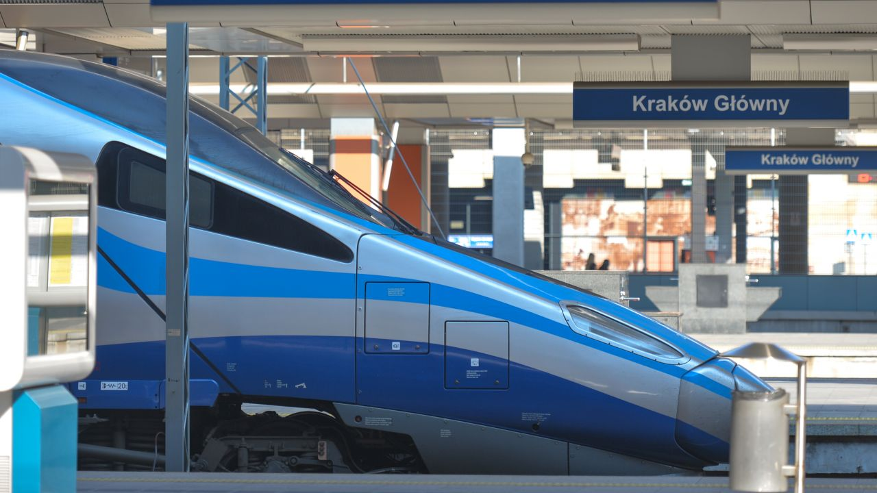 PKP train travelling from Krakow to Zakopane